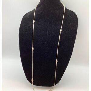 Italian Sterling Silver Barrel Bead Snake Chain Necklace 925 Silver 29 gr